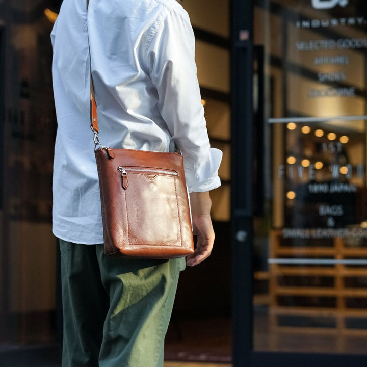 FIVE WOODS PLATEAU M 林五 プラトウ ショルダーバッグ　赤茶 2WAYショルダーバッグ 【FIVE WOODS / PLATEAU】 – 林五